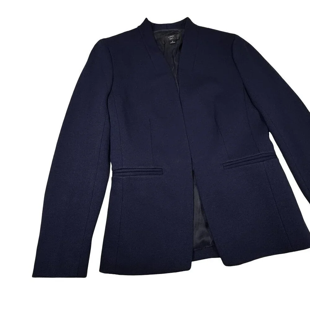 J Crew 365 Going Out Navy Stretch Twill Blazer Sz XS Career Professional Preppy
